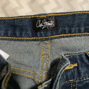 City streets Blue jeans